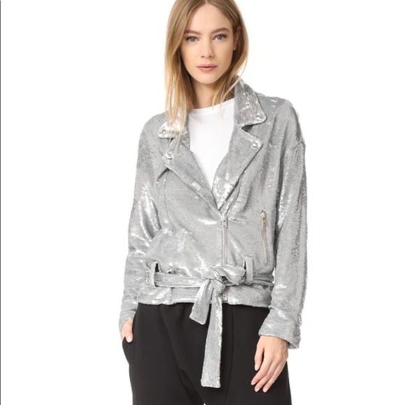NWT Iro silver sequin Oliv jacket motorcycle style - Picture 12 of 12